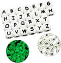 52PCS Lysande A-Ö Bokstäver Fokala Silikonpärlor 52PCS