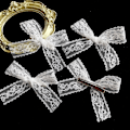 Miniatyrbillede 5 af 5: Blonde blonde hårklemme hvidt hår sløjfer søde broderi sommerfugl hårnåle 4stk søde bryllup hår barrette snap lille sløjfe metal