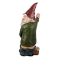 Miniatyrbild 5 av 5: Nisse-staty  Willy den kissande trädgårdstomten för gräsmattedekorationer, inomhus- eller utomhusdekorationer - Röda och gröna roliga tomtar