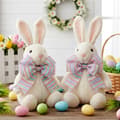 Miniatyrbild 4 av 5: Easter Ribbon, Spring Ribbon, 2 Rolls, 6.3 cm, Synthetic Linen, Multicolor, Spring Striped for DIY Gift Wrapping