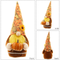 Miniatyrbillede 5 af 5: Efterårsnisse Græskar Svensk Ansigtsløs Gonk Nisse Mini Plys Håndlavet Juledukke Til Hjem, Have (orange+grøn