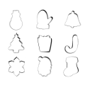 Miniatyrbilde 2 av 3: 9 stk Julerform Cartoon Baking Mold Rustfritt Stål Cookie Mold Prop SilverSliverM Sliver M