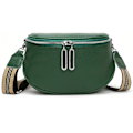 Miniatyrbillede 1 af 5: Atgbiem Dame Sort Crossbody Taske Dame Bred Rem Brysttaske Dame Læder Midjetaske Dame Stilfuld