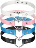 PU Läder Chokers Svart Vit Blå Rosa Black, White, Sky Blue, Pink