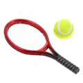 Pikkukuva 4 / 5: 1 Set Mini House Tennismaila ja Tennispallo Mini-koriste Kuva-rekvisiitta Punainen 9x3.5cm Red 9x3.5cm