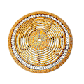 Pikkukuva 1 / 4: Rattan-punosmattosetti Juoma-alustat Pyöreä Ruukun Alusta Kahvi-alusta 35cm