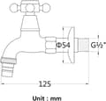 Miniatyrbillede 2 af 5: Tvättho-hane i messing med G1/2 vaskstuds - antik krydshåndtag moppehane til havevask (bronze)