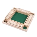 Miniatyrbilde 1 av 5: Shut The Box Terningspill, Klassisk 4-Siders Trebrett Spill Brett 10 Tall Klassiske Bordspill for 2-4 Spillere (Grønn, 8,8 tommer)
