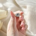 Miniatyrbillede 6 af 8: Celestial Sol og Måne Ringsæt, Glitrende Sol Ring/Blå Måne Ring Sølv 5