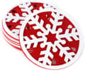 Christmas Felt Coasters Snowflake Decorations Set of 10