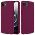 Stöttåligt skal för iPhone 16e, flytande silikon, mjukt foder, baksida, telefonskal - Vinröd Wine Red