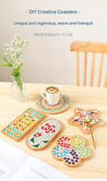 Miniatyrbild 4 av 5: Cartoon Mosaic DIY Coaster Making Kit, Parent-Child Activity Chessboard Kit - Type D TYPE-D TYPE-D