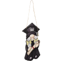 Miniatyrbillede 2 af 5: 1 Sæt Grad Gnome Træskilte Dør Vægskilte Skilte Graduation Gnome Udskæringer Grad DekorationSort3 Black 30X17.7CM