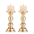 Miniatyrbilde 1 av 3: 2 stk. Gull Søyle Lysestaker, Ideelle for Lys, Gaver til Bryllup, Fester, Hjem, Spa, Reiki, Lys (2-pakning)