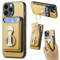 (Ny) Skin Feel Ringhållare Plånbok Magnetiskt Telefonfodral Gul För iPhone 15 Pro