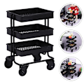 Miniatyrbilde 2 av 4: Simulert Mini Handlevogn Oppbevaringsvogn Pynt For Minihus Bevegelig Vogn Oppbevaringsstativ Modell Svart 7.5 Black 7.5X5.2X4CM