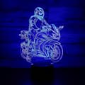 Miniatyrbild 5 av 5: SBSG Motorcycle LED Night Light, 16 Colors Remote Control & Smart Touch Dimmable 3D Illusion Bedside Lamp [DB]