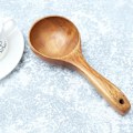 Miniatyrbillede 4 af 4: Solid Træ Vandøse Ske Suppe Ske Multifunktionel Træ Rund Vandøse Dipper Til Hjem Køkken (tilfældig Stil)M M