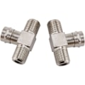 Miniatyrbillede 3 af 5: 2-pak Zink Legering Han til Dobbelt Hun 3-vejs Splitter Adapter Han til 2 Hun Koaksialkabel Stik F-Type Stik