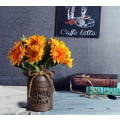 Miniatyrbild 2 av 5: Shabby Chic Metallblommavas Rostmålad Dekor Mjölkkanna Hink Landsbygd Primitiv Kanna Farmhouse Dekoration Stor