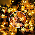 Miniatyrbild 3 av 5: Julgransljus Snöflinga Strängljus, 6 Meter 40 LED Batteridrivna Vattentäta Snöflinga Fairy Lights Inomhus Utomhus för Sovrum