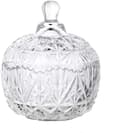 Glass Candy Bowl with Lid, Transparent Candy Bowl, Crystal Lid, Crown Design