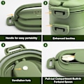 Miniatyrbillede 4 af 5: 2-lags madkasse: 1550 ml Bento-boks med 3 rum bestiksæt - BPA-fri plastbakke madkasse