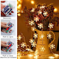 Miniatyrbild 5 av 5: Julgransljus Snöflinga Strängljus, 6 Meter 40 LED Batteridrivna Vattentäta Snöflinga Fairy Lights Inomhus Utomhus för Sovrum