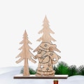 Miniatyrbilde 3 av 3: Stilige Julepynt i Tre - Julenissen - DIY Trepynt Kreativ Skrivebordspynt Festpynt til Stue Soverom