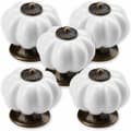 5 x Möbelknopp Pommel – 30 mm Vit Polerad Sockel Låda