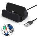Miniatyrbilde 1 av 5: Iphone Desktop Ladestasjon Rask Lading Data Synkronisering Stativ, Svart