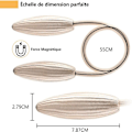 Pikkukuva 2 / 5: 2 kpl (Beige) Verhotarrat, Magneettiset Verhotarrat Magneettiset Punotut Verhotarrat Solki Koti- ja Toimistokoristeluun