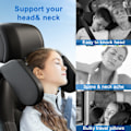 Miniatyrbillede 5 af 5: Sort Memory Foam Bilpude, Justerbar Nakkestøtte til Børn til at Sove i Bilen. Indbygget Memory Foam kan Genoprettes