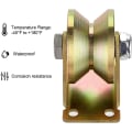 Miniatyrbilde 2 av 5: Pakke med 2 stk. 2\" V-sporhjul, kraftige stive hjul for omvendt spor, rullende port, industrielle maskinvogner, vaierbane
