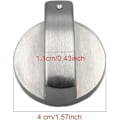 Miniatyrbilde 3 av 5: Gasskran, 4 stk Metall 6mm Universal Sølv Gasskomfyr Adapterknapp Kontrollbryter Matlaging Kontrollflate Lås