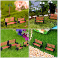 Pikkukuva 3 / 4: 2 kpl Mini House Penkki Miniatyyri Keijupuutarhan Penkki Nuken Talo Penkki Koriste Sekalaiset Värit 2,9x1,9cm Assorted Color 2.9x1.9cm