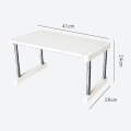 Miniatyrbillede 2 af 5: Køkken Skab Counter Hylde Organizer Udvidbar Stabelbar Krydderi Stativ Kompatibel Med Retter Sauce Sort