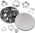 24 st Mini Cookie Cutters Set med Låda, Små Frukt Grönsaks Mini Polymerlera Formar i Rostfritt Stål