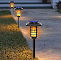 Miniatyrbillede 4 af 5: 2 stk. Solcelled Flammelys Udendørs Vandafvisende Landskabsbelysning Fakkel Lampe Havegård Græslys