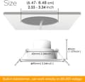 Miniatyrbild 2 av 5: LED Recessed Ceiling Lights, 10W Color Changing RGB, Spotlights Round Panel Downlights Warm White 2700K, 12 Colors 2 Modes Timer with Remote Control