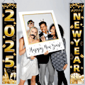 Miniatyrbillede 5 af 5: Sort Happy New Year Dørbanner Dekorationer, skaber en meget glædelig baggrund for familie og venner