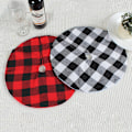 Miniatyrbilde 3 av 5: 2 stk Juletrærskjørt Buffalo Plaid Rutete Glad Jul Tre Skjørt Matte Dekor for Vinterferiefest Juledekorasjon