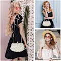 Miniatyrbillede 2 af 5: Dame Perle Aften Clutch Taske Kvinder Bryllup Taske Håndtaske Middagsselskab Bal Brude Taske