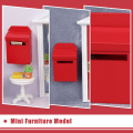 Miniatyrbild 3 av 4: Trä Möbel Tomte Leksaker Minihus Trä Brevlåda Mini Brevlådor För Barn Hantverk Brevlåda Lek Brevlåda Red 6.9X4.6X2.6CM