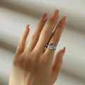 Miniatyrbillede 4 af 8: Celestial Sol og Måne Ringsæt, Glitrende Sol Ring/Blå Måne Ring Sølv 5
