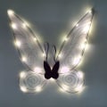 Miniatyrbilde 3 av 4: Fe-vinger for jenter og voksne, lysende sommerfuglvinger, glødende LED-fevinger for barn, kvinner, Halloween-cosplay, bursdag, blå blue