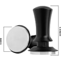 Miniatyrbilde 2 av 5: 53mm Espresso Tamper, Flatt Bunn i Rustfritt Stål med Kalibrert Fjærbelastet (Svart)