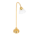 Miniatyrbillede 3 af 5: Miniature Gulvlampe Lille Gulvlampe Model Mini Hus Ornament Ingen Ledning Guld 12x3cm Golden 12x3cm