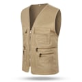 Miniatyrbillede 1 af 3: Herre Multi Lomme Casual Utility Cargo Vest Waistcoat Fiskeri Rejser Vandring Khaki FrakkeXL XL