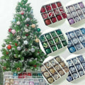 Miniatyrbillede 2 af 3: 12 stk. Julepynt Kugler Træ Julekugler Fest Bryllup Ornament SølvSølv Silver